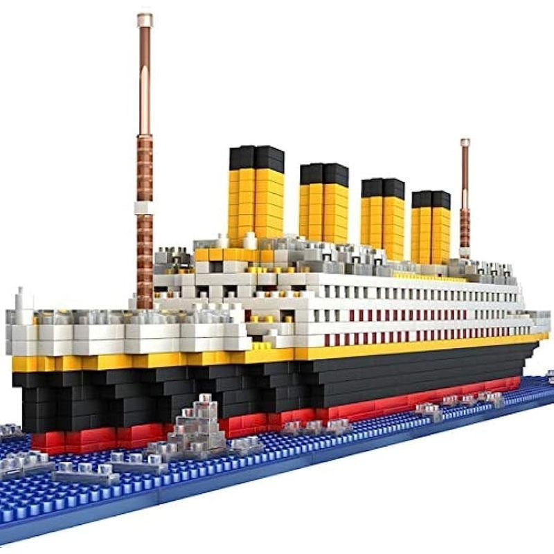 JOMOD ชุดบล็อกตัวต่อโมเดลไททานิค 1860 ชิ้นMiniature Building Block Cruise Wheel Model Kit, DIY Titanic Building Blockของเล่น,เหมาะสําหรับผู้ใหญ่และวัยรุ่น,Titanic Cru