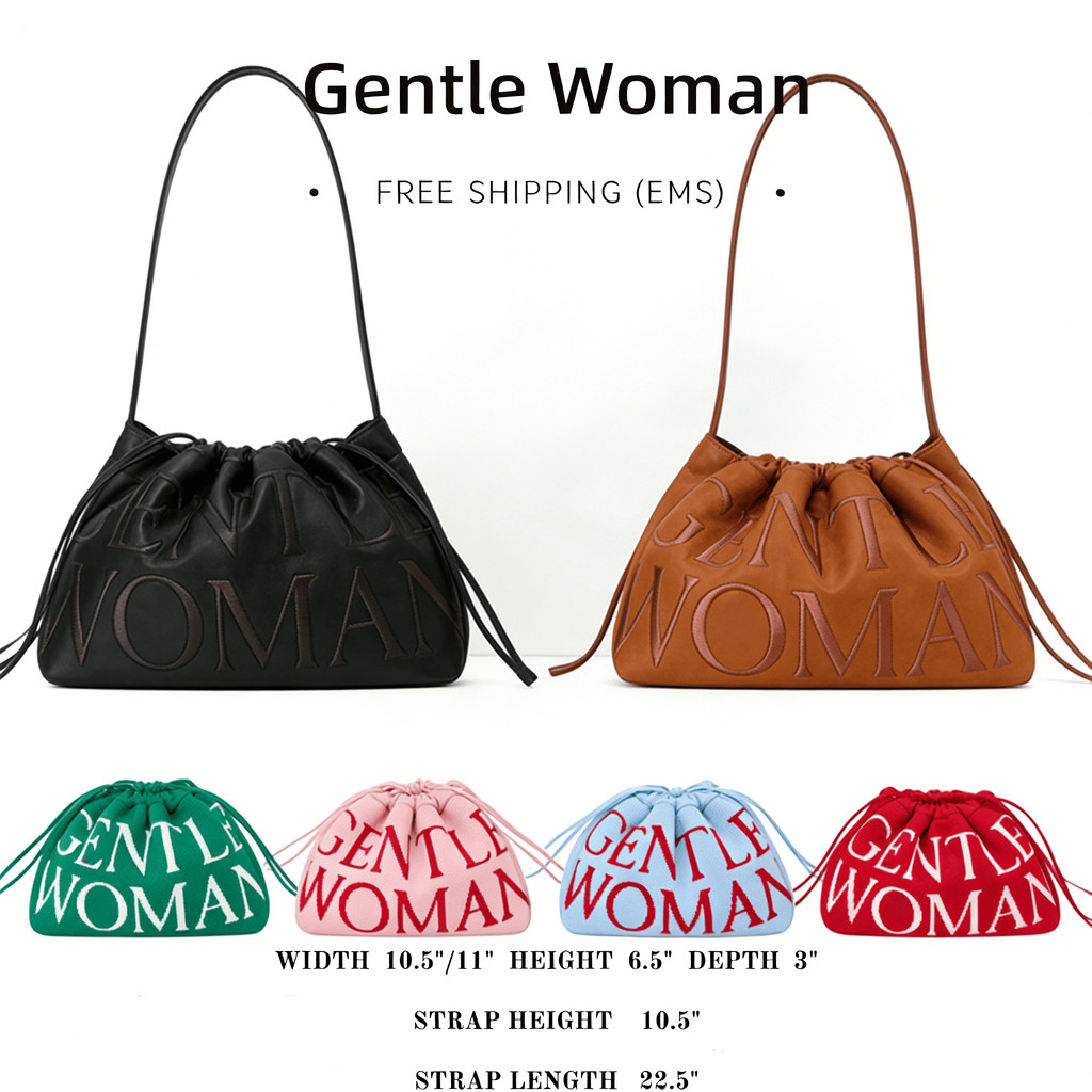 [เอาท์เล็ท]GENTLE WOMAN Soléa Bag กระเป๋าเกี๊ยว Dumpling drawstring Bag กระเป๋าหนัง gentlewomen กระเป๋า