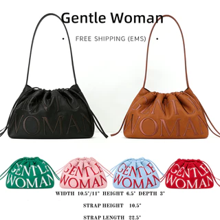 [เอาท์เล็ท]GENTLE WOMAN Soléa Bag กระเป๋าเกี๊ยว Dumpling drawstring Bag กระเป๋าหนัง gentlewomen กระเป๋า