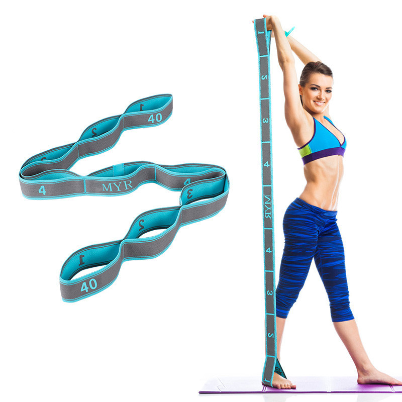 Elastic Yoga Stretching Strap with Loops, Stretch Strap for Ballet, Leg, Body, Stretch Band for Yoga
