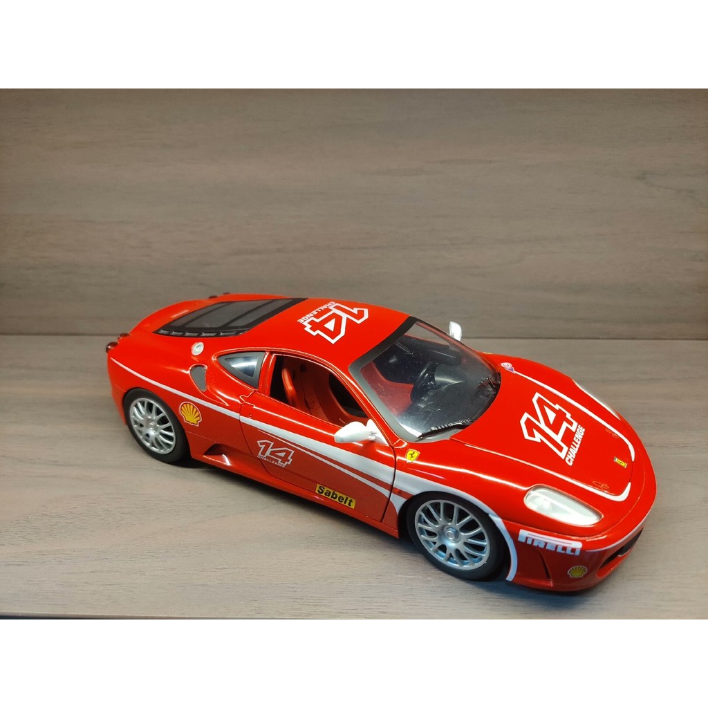 Hot Wheels Ferrari Ferrari F430 CHALLENGE.โมเดลรถโลหะผสมล้อร้อน/ล้อร้อน 1: 18 รุ่นรถขนาดใหญ่โมเดลรถก