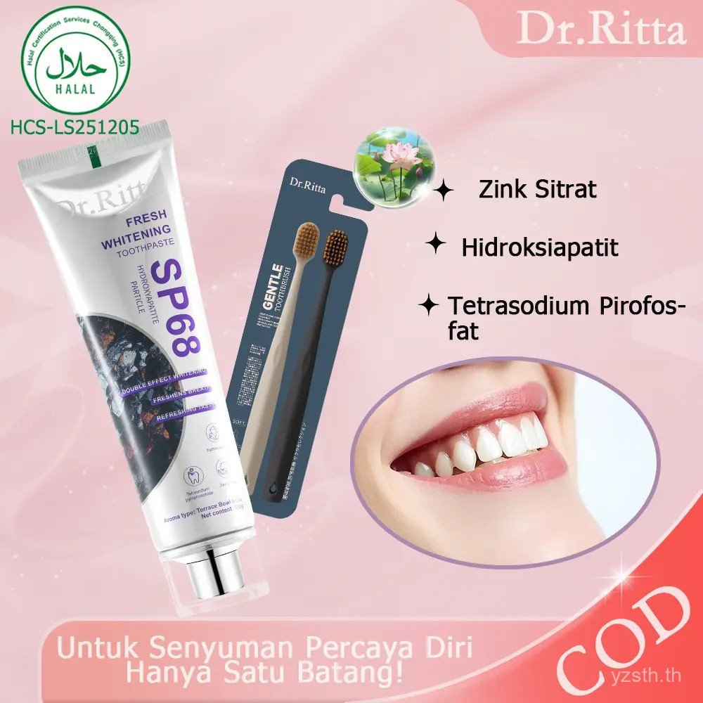 [Halal Certified] Dr.Ritta SP68 Ubat Gigi Pemutih 100g - Hilangkan Noda Gigi, Bau Mulut & Gigi Kunin