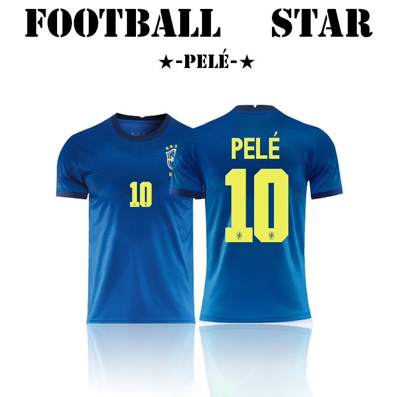 เสื้อยืดลําลองแห้งเร็ว – เสื้อยืดโอเวอร์ไซส์ Unisex Brazil Pele เสื้อฟุตบอลวินเทจระบายอากาศได้สําหรับลําลองทุกวัน