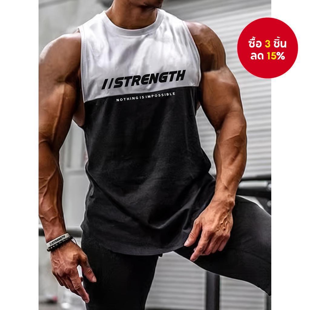 ใหม่กีฬาเสื้อกั๊กสําหรับผู้ชายระบายอากาศแห้งเร็วสีดําสีขาวเย็บปะติดปะต่อกันหลวมยิมวิ่งการฝึกอบรมแขนกุดด้านบน