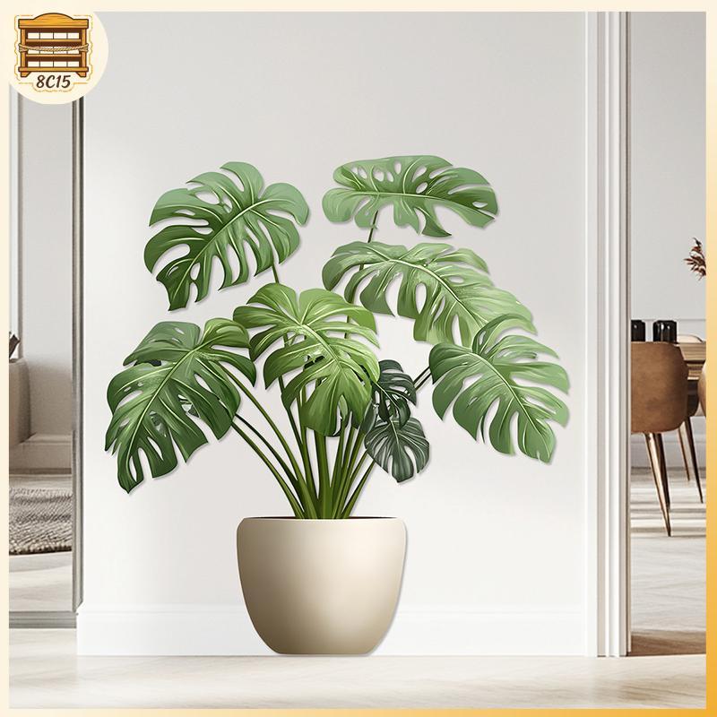 [8C15] ที่สมจริง Tropical สีเขียวเต่า Leaf Wall Stiers สําหรับห้องนั่งเล่นตกแต่งห้องนอนเด็กห้องน้ํา 