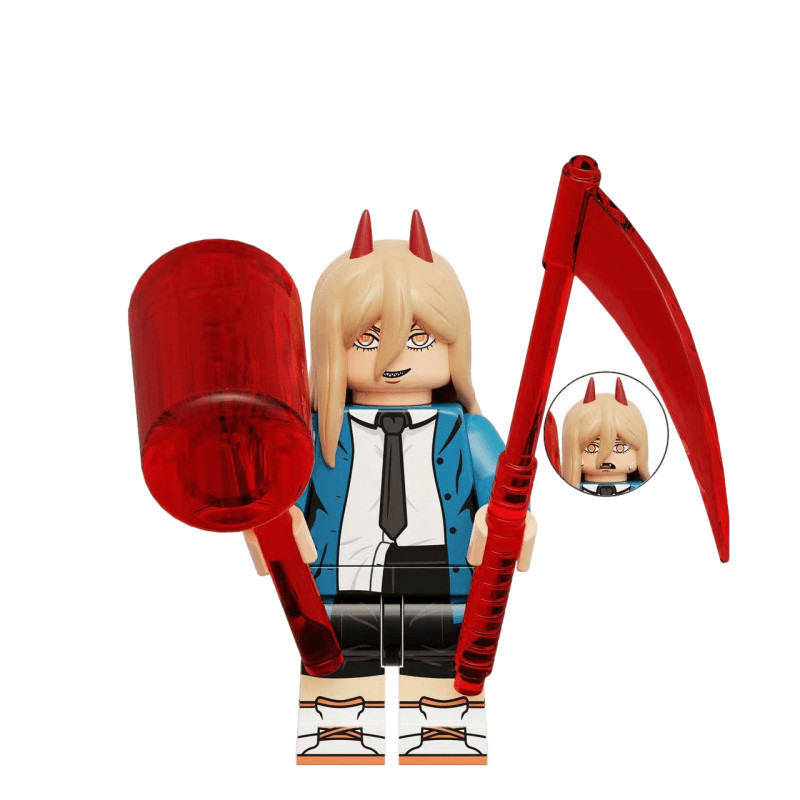 JUA Chain Saw Man Lego Minifigure Denji Bojita Demon Akagawa Aki Toy Makima Small Ornament12U