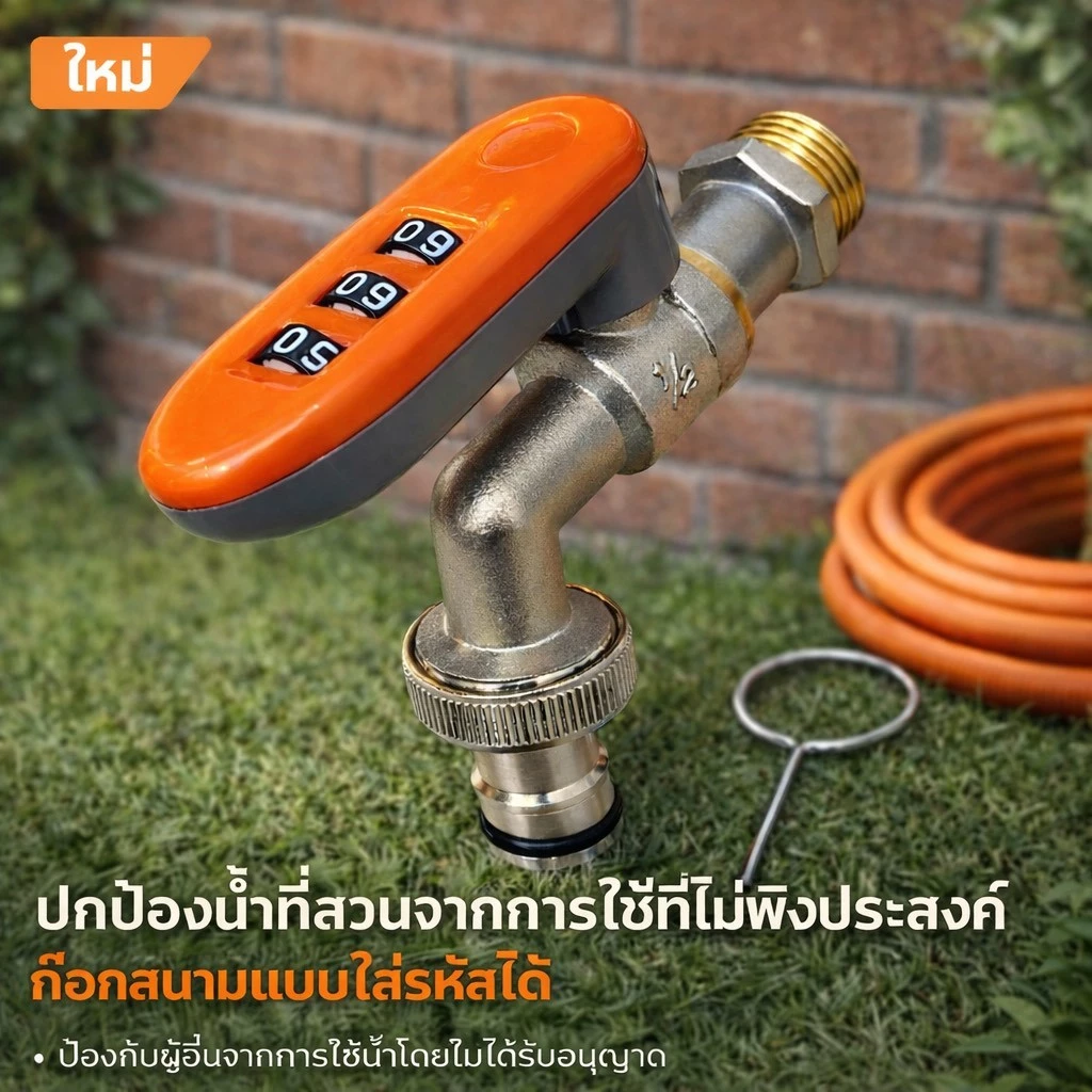 ก๊อกน้ำทองเหลือง ใส่รหัส 3รหัส 4หุน ก๊อกสนาม ก็อกน้ำ 1/2 นิ้ว เหมาะสำหรับติดตั้งหน้าบ้าน