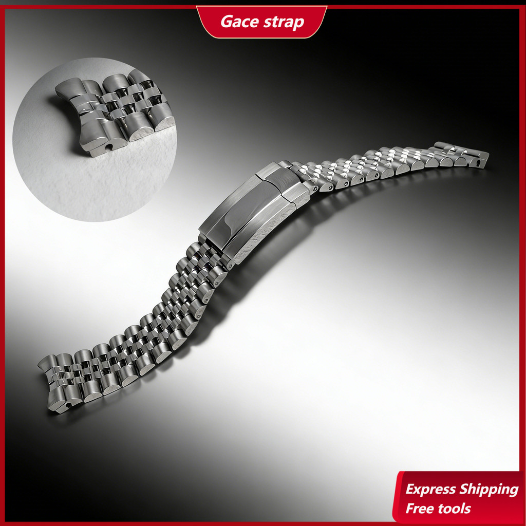 สําหรับ โรเล็กซ์ 21 มม 126334 126300 DateJust41 904L Steel Stepped End Link Wrist WatchBand Strap Br