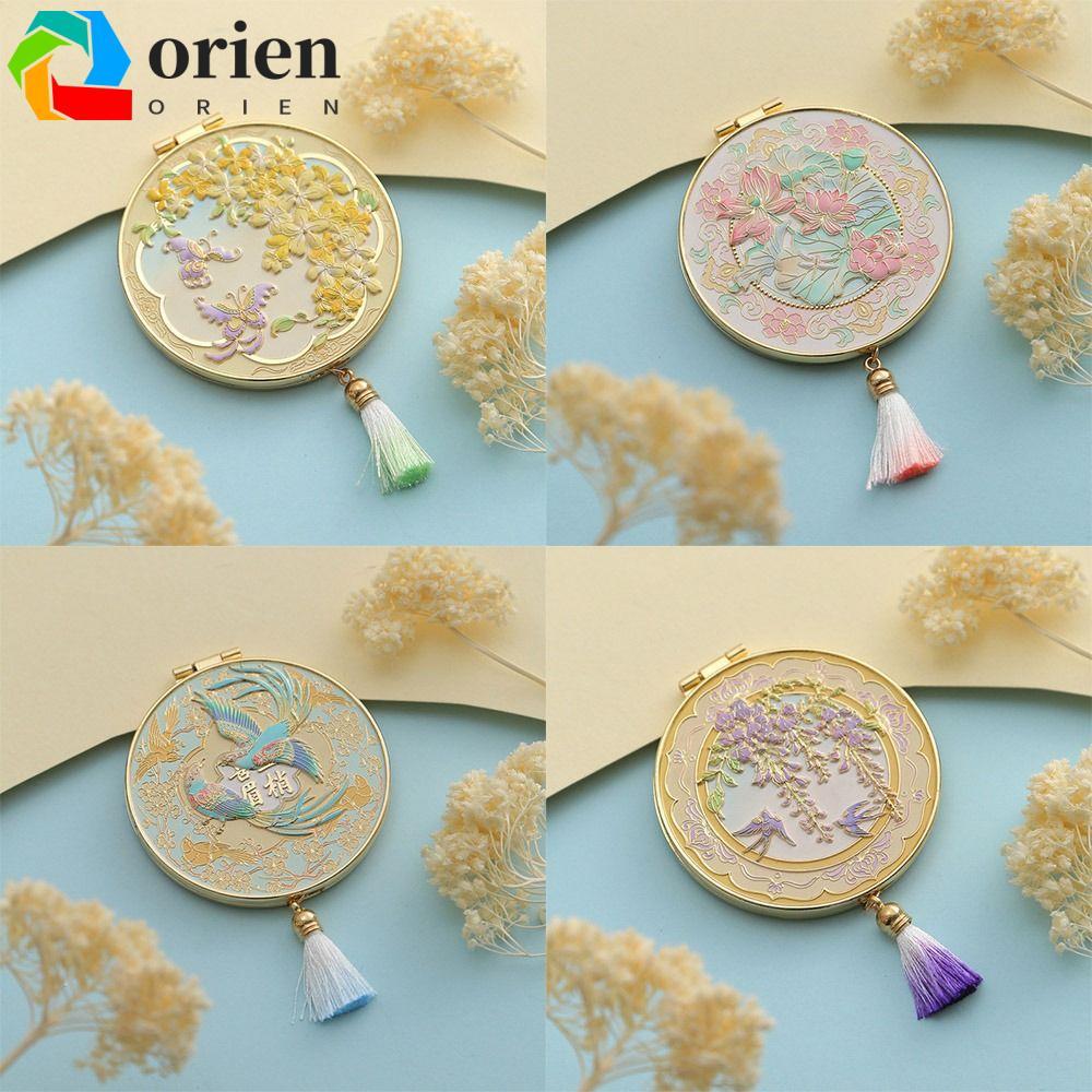 กระจกแต่งหน้า ORIEN กระจกเครื่องสําอางสไตล์จีนพับสร้างสรรค์แบบพกพาสองด้านกระจกมือถือสไตล์โบราณของที่