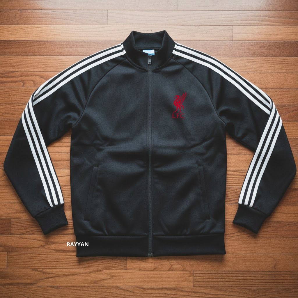Liverpool Tracktop Jacket Football Club England League Outdoor Sports Jacket with 3 Hand List Motif 