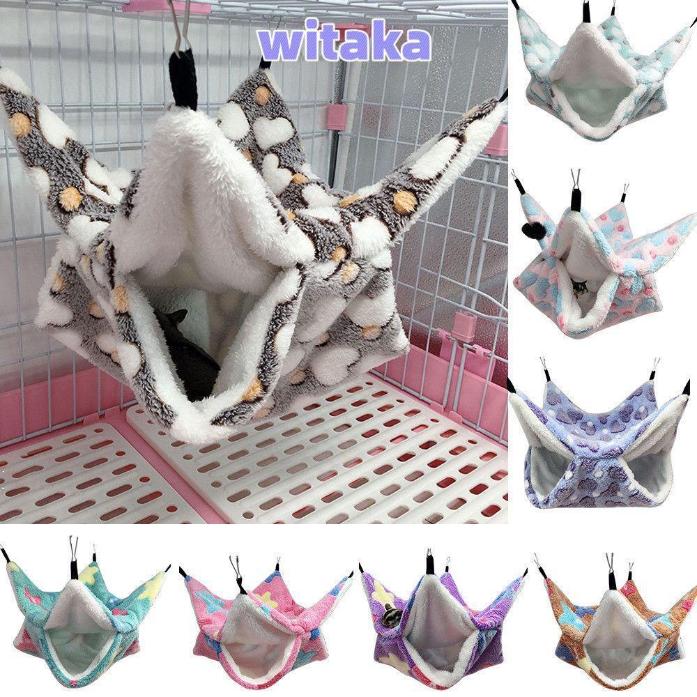 WITAKA เปลญวนสัตว์เลี้ยง อุปกรณ์สัตว์เลี้ยง แขวนเตียงกระรอกที่อบอุ่น Pet Hammock Hamster Cage Squirr