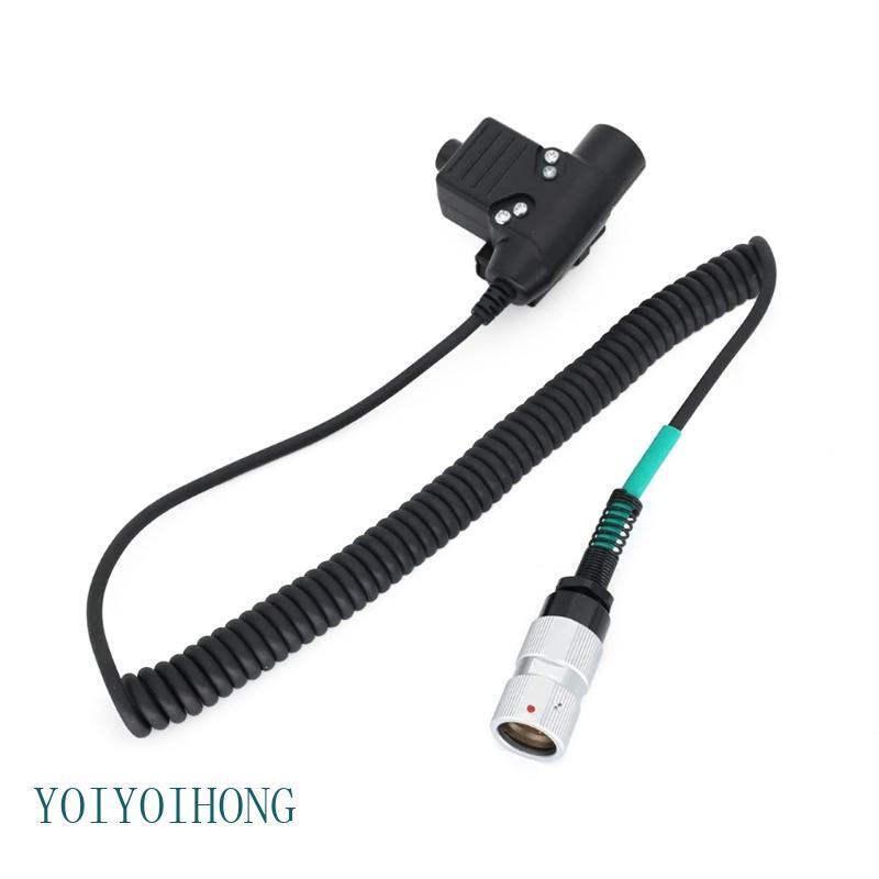 YOI อะแดปเตอร์ชุดหูฟังกลางแจ้ง U94 PTT 6 Pin Plug Cable สําหรับ PRC152