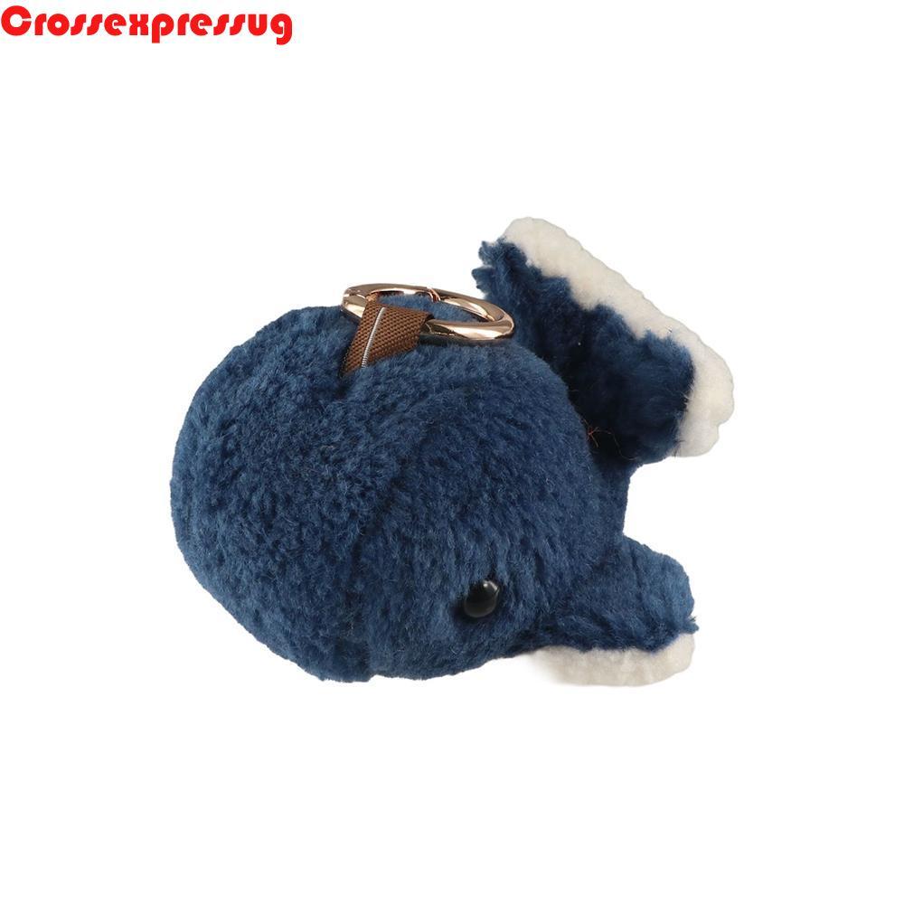 VORTEX Furry Dolphin พวงกุญแจ, Furry Wool Ocean Animal Whale พวงกุญแจรถ, แฟชั่นเครื่องประดับกระเป๋าแ