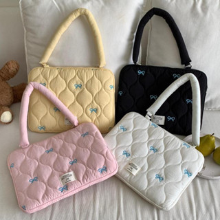 กระเป๋าแล็ปท็อป อิน สไตล์เกาหลีเพชรโบว์กันกระแทกไหล่เดียวแขน…