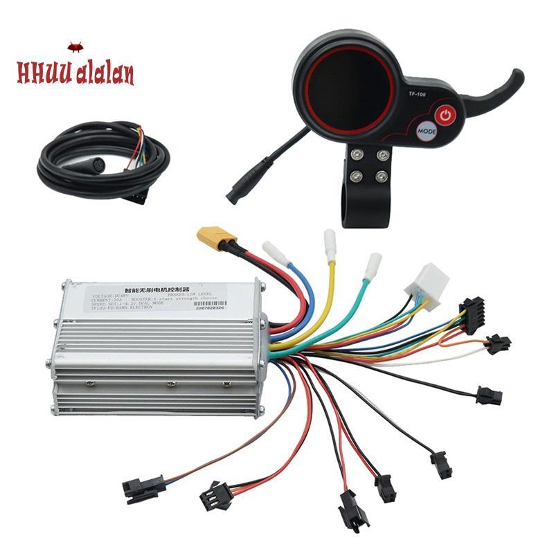 ชิ้นส่วนตัวควบคุมและแดชบอร์ดสกู๊ตเตอร์ไฟฟ้า 48V 20A กะบัดความเร็วดิจิตอล
