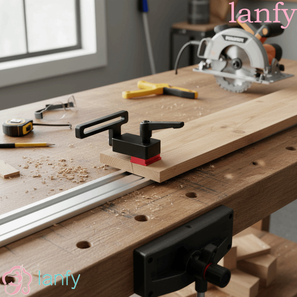 LANFY T Track Stop Block, การก่อสร้างโลหะผสมอลูมิเนียม 30 ประเภทการออกแบบ Miter Track Stop, กลไกล็อค