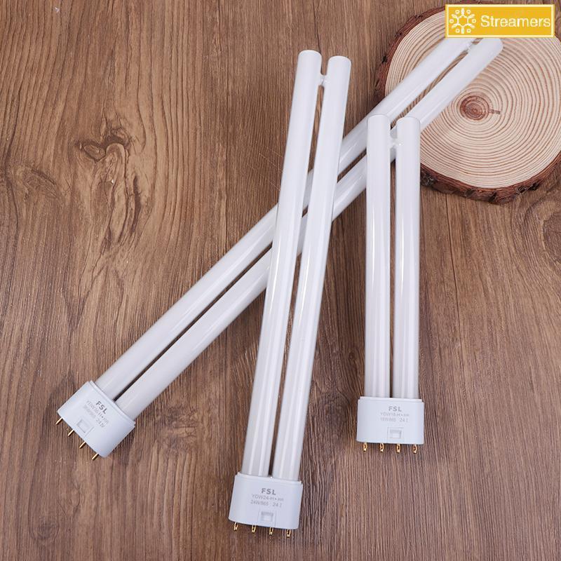 Streamers หลอดไฟฟลูออเรสเซนต์ 18W 24W 36W CFL 4 Pins Twin-Tube ประหยัดไฟ สีขาวใหม่