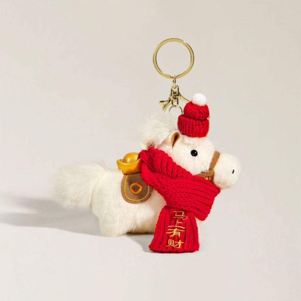เจรีมี1ผ้าพันคอสีแดงจี้ม้าโพนี่,สร้างสรรค์มิ่งขวัญตุ๊กตาตุ๊กตาม้าพวงกุญแจ,น่ารักน่ารักนุ่มสไตล์จีนตุ๊กตาสัตว์พวงกุญแจปีมะ - รูปที่ 7