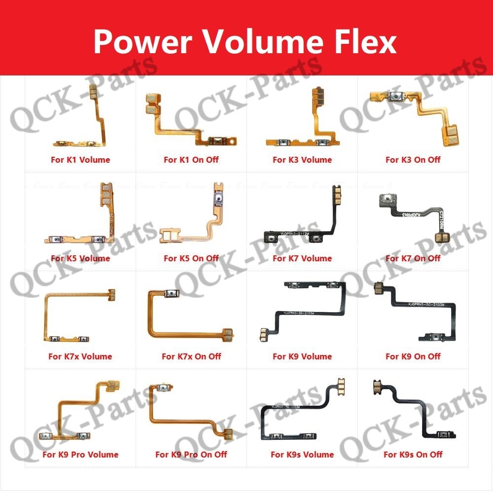 ปุ่มปรับระดับเสียงสวิตช์ไฟเปิดปิดริบบิ้น Flex สําหรับ OPPO K1 K3 K5 K7 K7x K9s K9 Pro