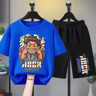 【จัดส่งไทย BOB เซ็ตชุดเด็ก เสื้อ+กางเกง ชุดสองชิ้น ชุดฤดูร้อนใหม่สำหรับเด็กชาย เสื้อยืดแขนสั้นและกางเกงขาสั้น ลำลอ