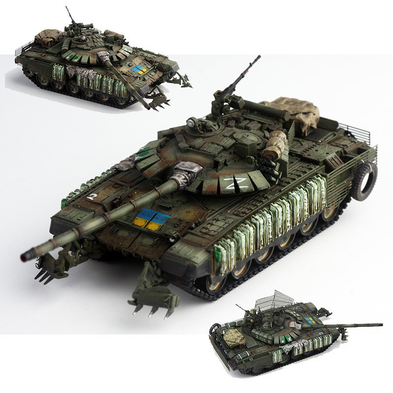 88MODEL 1/72 สีดํารุ่น T-72B3M T72 ถังรุ่น Battle Damaged Version พร้อมหลังคาผลิตภัณฑ์สําเร็จรูป