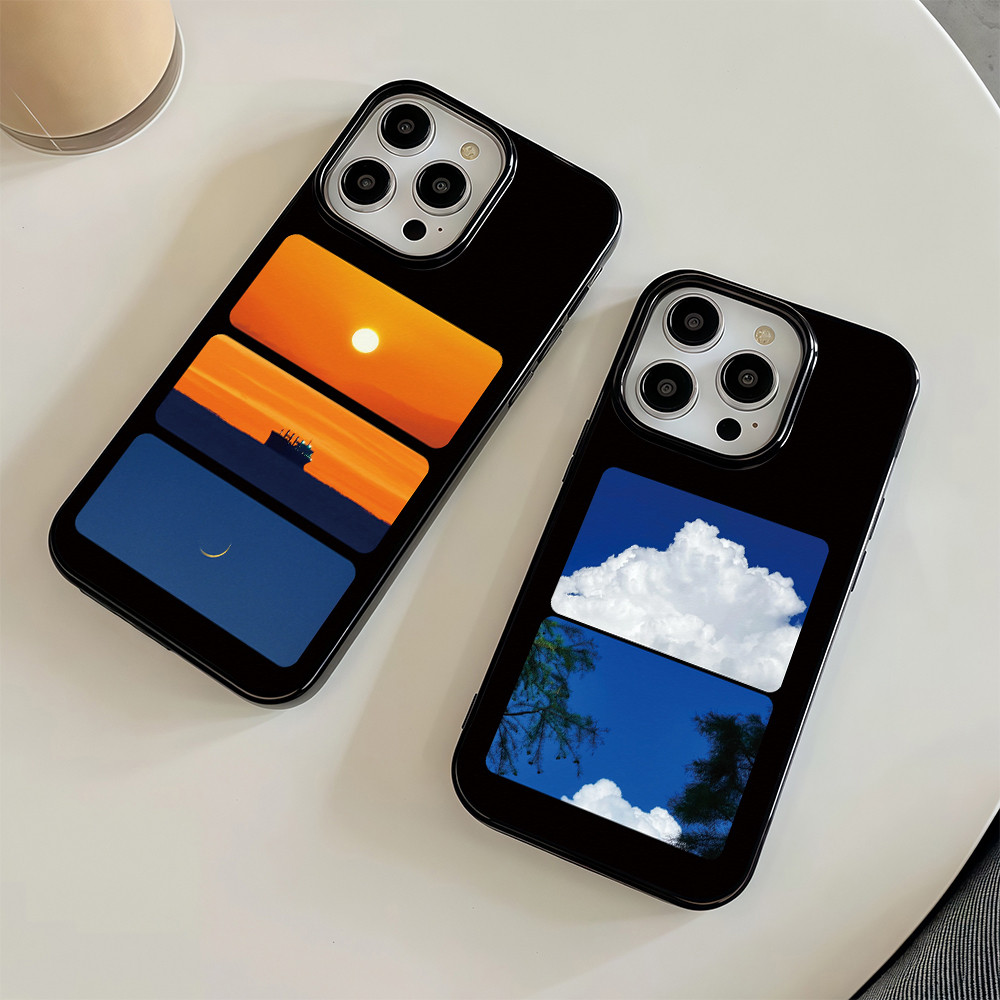 เคสไอโฟน13 ภาพประกอบท้องฟ้าที่สวยงาม For IPhone 17 13 16 15 12 14 Pro Max XR 7Plus SE X 8 16 14 15 Plus XS Max 12/13MINI