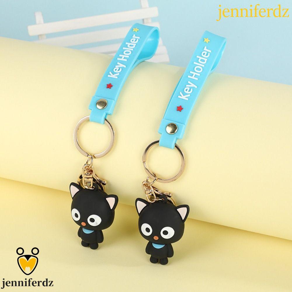 JENNIFERDZ Chococat Cat พวงกุญแจตุ๊กตา, Chococat Black Cat Plush Chococat Cat กระเป๋าพวงกุญแจ,การ์ตู