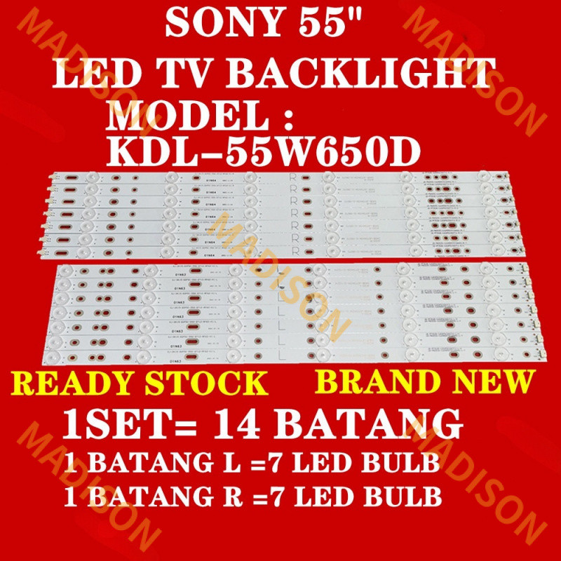 Kdl-55w650d Sony 55 นิ้ว LED TV backlight (โคมไฟทีวี) 55w650d 55 นิ้ว Sony LED