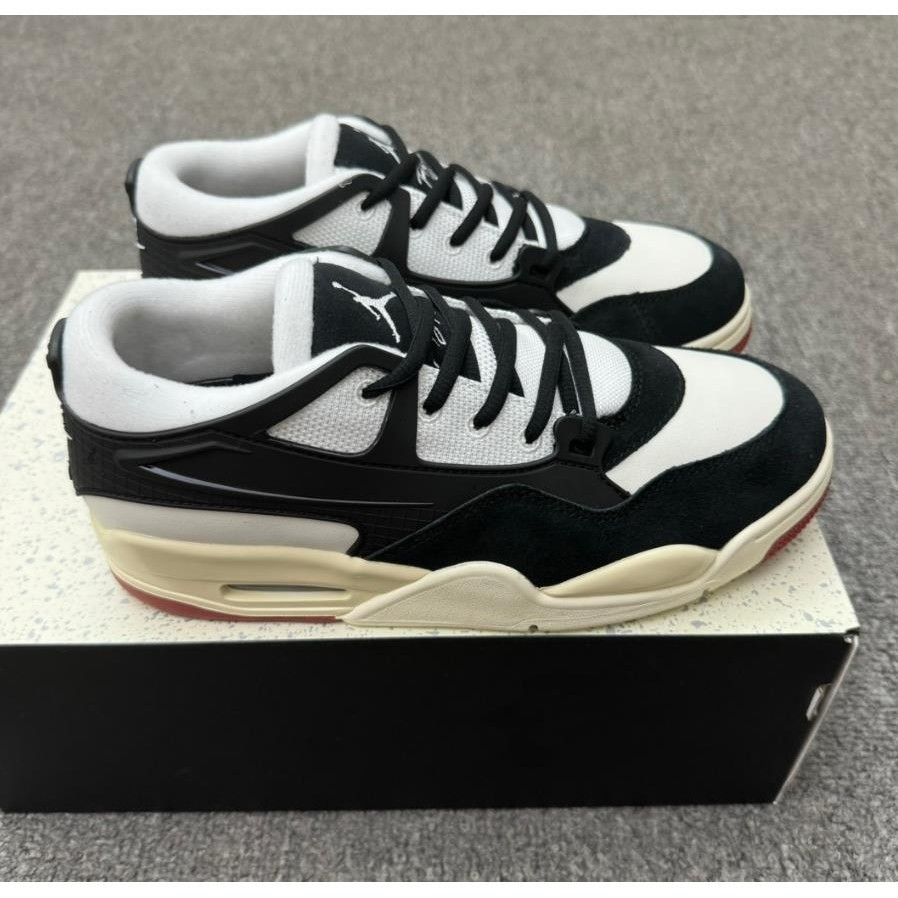 Air Jordan 4 RM "Canyou Rust" รองเท้าผ้าใบ AJ4 สีดําสีขาวสีแดง F90E