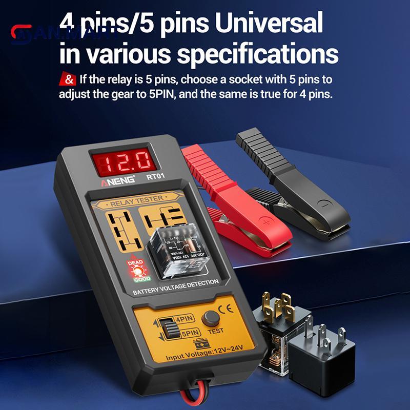 AN.MART RT01 Universal Car Relay Tester เครื่องทดสอบแรงดันไฟฟ้า 11-25V Ar แบตเตอรี่ยานยนต์ LED ไฟแสด