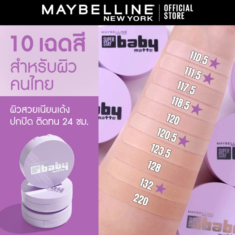 [#คุชชั่นผสมสกินแคร์*] MAYBELLINE SUPER STAY BABY MATTE CUSHION เมย์เบลลีน ซุปเปอร์ สเตย์ thumbnail 3