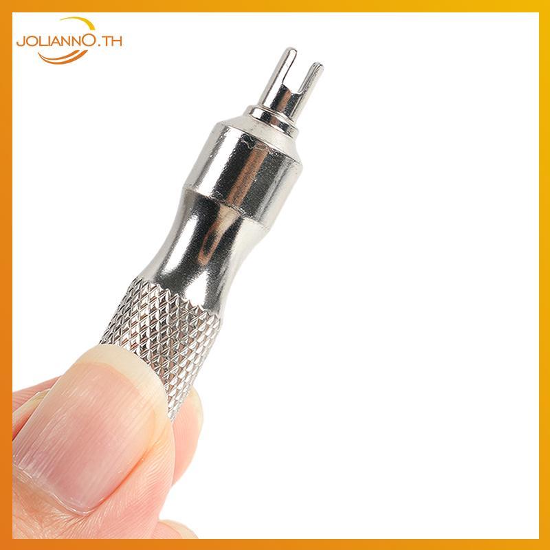 Joliann0 แบบพกพาประแจวาล์วสแตนเลสรถจักรยานยางวาล์ว Disassembly ยางวาล์ว Stems Remover ไขควง Dual ใช้ th