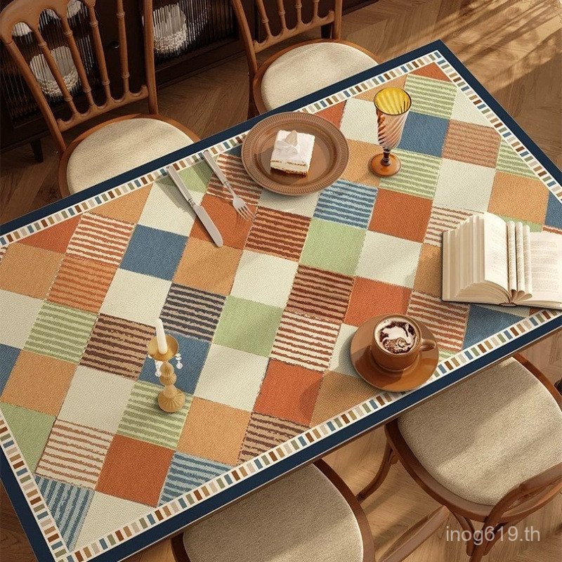 กันน้ํา Anti-Slip MAT น้ํามันหลักฐานสวมใส่ตาราง Dirt-Resistant อเมริกันโต๊ะกาแฟเสื่อผ้าปูโต๊ะสไตล์ให