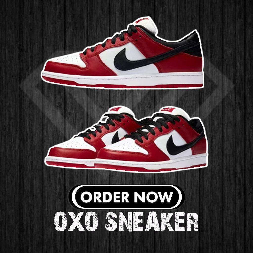 New Low ro Chicago (ของแท้ 100%) Bq6817-600 รองเท้าลําลองสําหรับผู้ชายและผู้หญิง