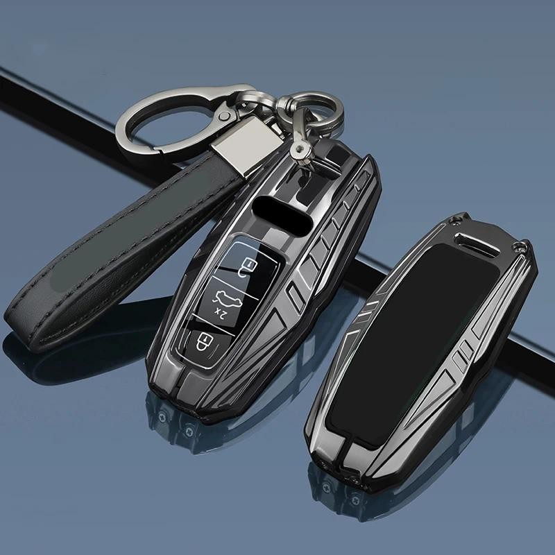 โลหะรถ Remote Key กรณี Shell ผู้ถือ Fob สําหรับ Audi ใหม่ A3L A4L A6L A7L A8L A5 Q5 e-tron Q7 Q4 Q6 