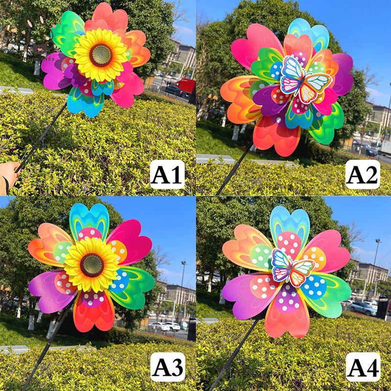 [Bluecandy] 1 ชิ้นดอกทานตะวัน/กังหันลม Pinwheel เลื่อมที่มีสีสัน Windmill พกพา Camping Picnic ตกแต่งบ้านสวนใหม่