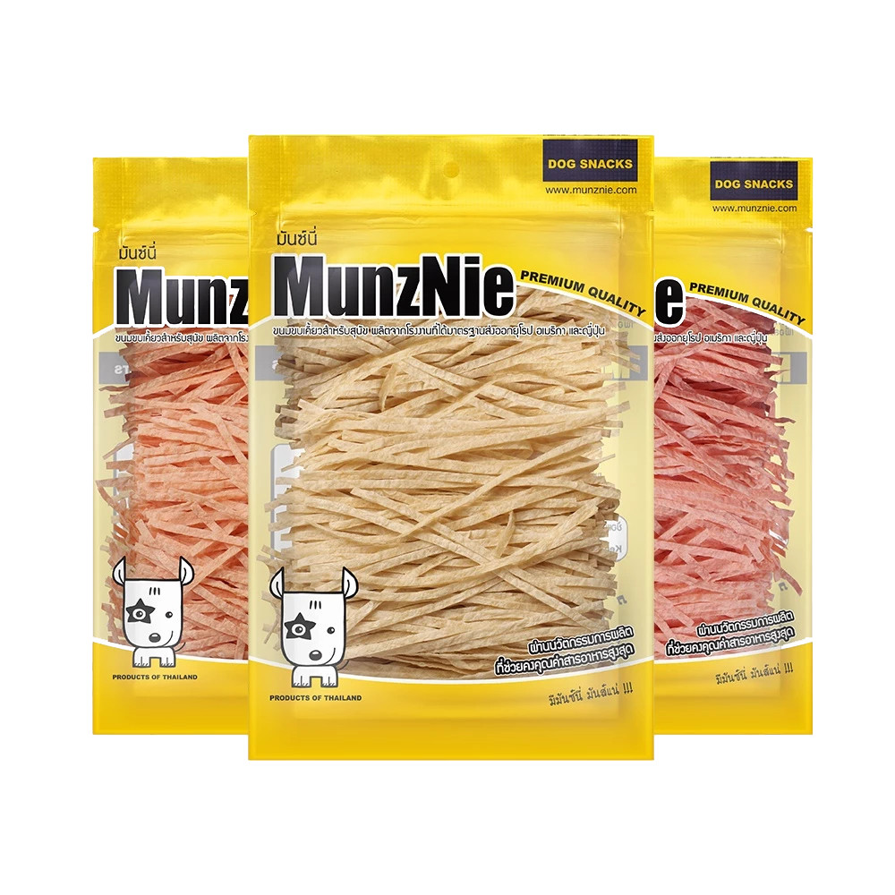 Munznie มันซ์นี่ ขนมขบเคี้ยวสำหรับสุนัข ปลาเส้นสุนัข ปลาเส้น 3 รสชาติให้เลือกสรร บรรจุขนาด 70-150g. - รูปที่ 5