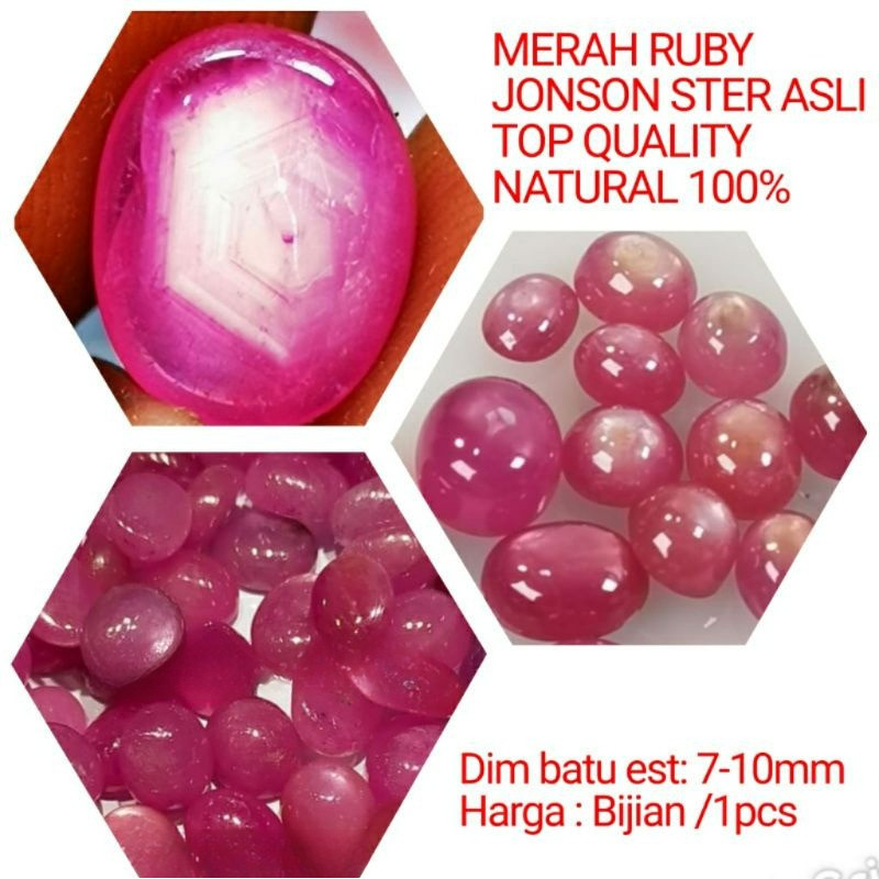 MERAH 100% NATURAL JHONSON RUBY RED GEMSTONE