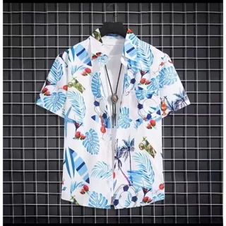 เสื้อฮาวาย สินค้ามาใหม่ hawaii สำหรับผู้ชาย ผ้านิ่มขึ้น สไตล์เกาหลีมาแรงฮาวายสไตล์เกาหลีเสื้อเชิ้ตแนวเกาหลีพร้อมส่ง