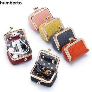 HUMBERTO กระเป๋าเครื่องประดับหนัง,สีทึบ PU หนัง Kiss Lock กร…