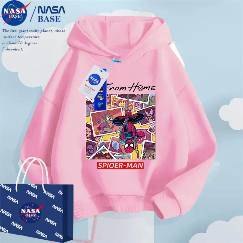 Spider-Man Hoodie แขนยาวสำหรับเด็กผู้หญิง สไตล์สบายๆ