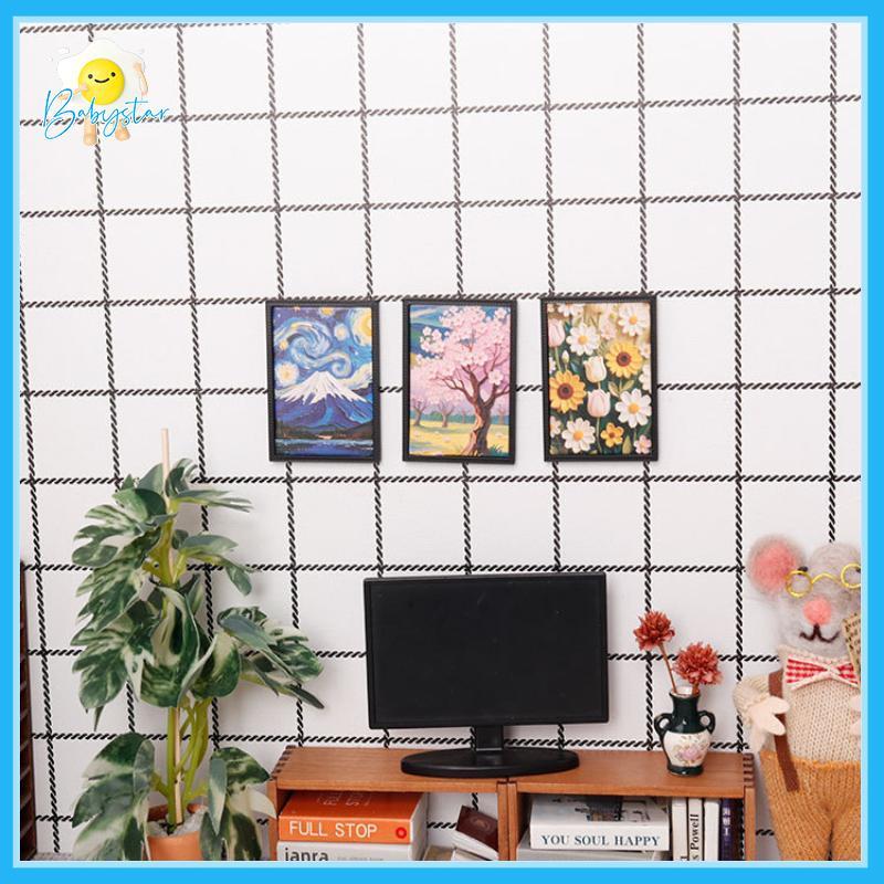 [Inthehot-t] 3 ชิ้น Dollhouse Miniature กรอบรูปภาพจิตรกรรมฝาผนัง 1:12 Scale Craft ภาพเล่นบ้านเครื่องประดับของเล่นเด็ก [ใหม่]