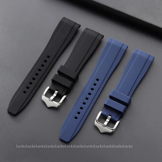 SWATCH ปลายโค้งสายนาฬิกาซิลิโคน 20 มม. 22 มม. สําหรับ โอเมก้า สําหรับ ตัวอย่าง ดวงจันทร์ สายนาฬิกายางกันน้ําผู้ชายผู้หญิงข้อมือเข็มขัดกีฬาสายรัดข้อมือสีดําสีฟ้าสีน้ําตาลส
