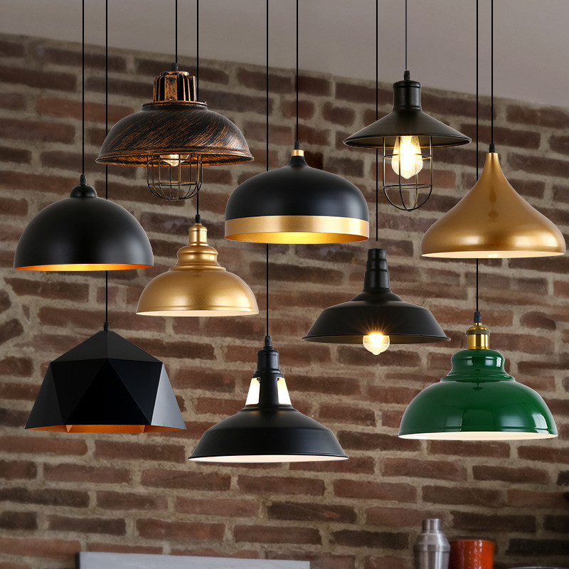 American Retro Industrial Style Restaurant BBQ Hot Pot Shop Pendant Light Nostalgic Decoration Hong 