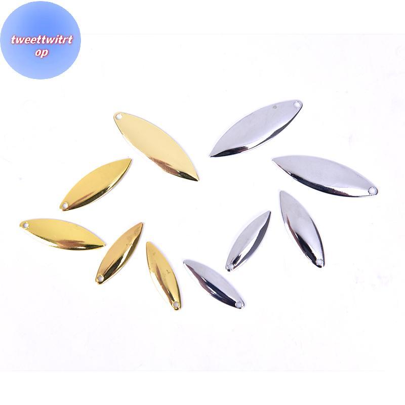DOUSUN 50 ชิ้น Willow Spinner Blades Smooth Finish, DIY Spinner เหยื่อตกปลา TH - รูปที่ 4