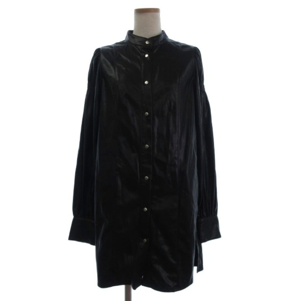 ROSE BUD Blouse fake leather Long black sleeves Direct from Japan Secondhand