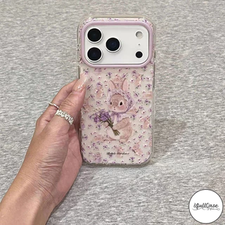 เคสไอโฟน11 16 17เคส IMD ลายดอกไม้-กระต่าย น่ารัก สำหรับ IPhone 11 14 17 13 Air 16 12 15 Pro Max X XR 7 8 15 16 Plus SE