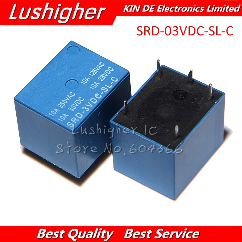 5PCS รีเลย์ SRD-03VDC-SL-C SRD-03VDC-SL SRD-03V SRD-03VDC รีเลย์ 5PINS 3V DC คุณภาพดีที่สุด