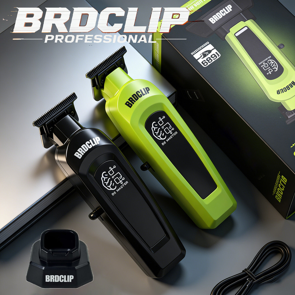 Professional BRDCLIP Salon Hair Trimmer ความเร็วสูง 8000RPM 2000mAh ตัดผม DLC ใบมีดฐาน Clipper