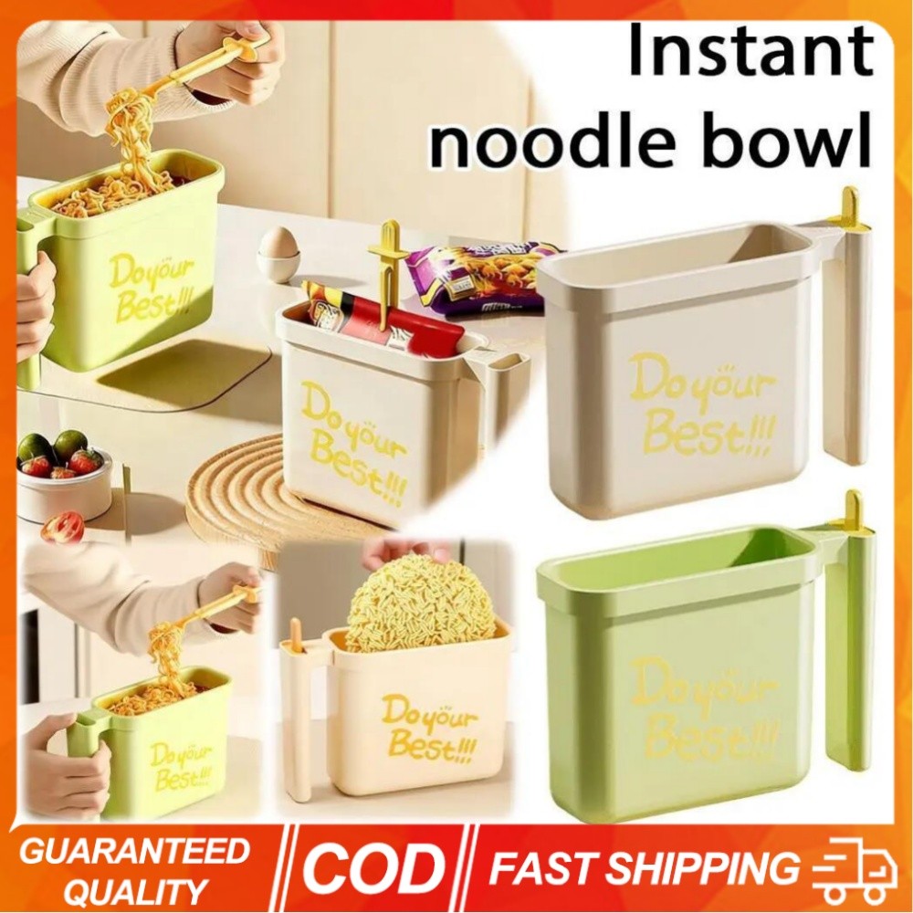 2PCS Bagged ชามบะหมี่กึ่งสําเร็จรูปคอนเทนเนอร์บะหมี่กึ่งสําเร็จรูปพร้อมส้อมแบบพกพากินชามทนความร้อนจับสําหรับหอพักวิทยาลัยสํานักงานCamping